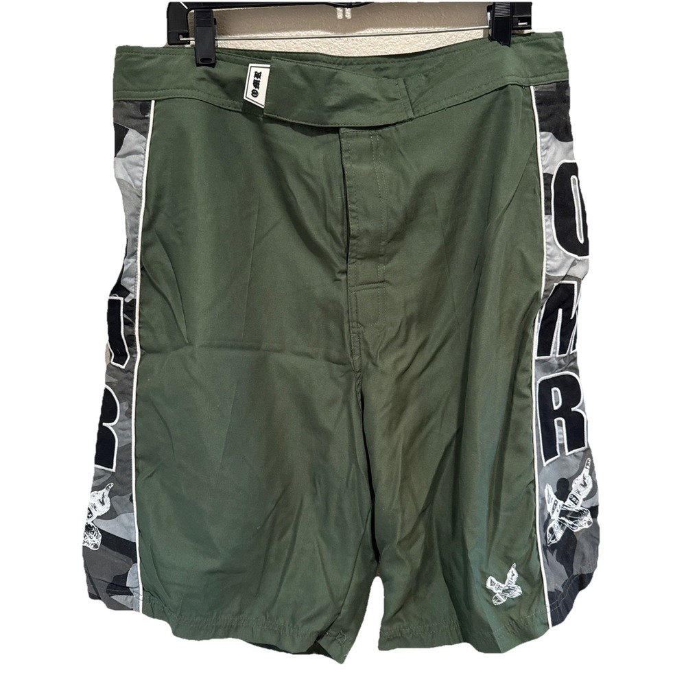 OMR One More Round Shorts Men's Size 36 Camo Green MMA Fight Boxing Short‎ Logo